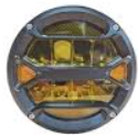 FARO IR100 REDONDO 5.5" BLANCO CON GIROS AMBAR 40 WATTS - 8 CHIP LED OSRAM OSLON - 12V/24V COLOR AMBAR