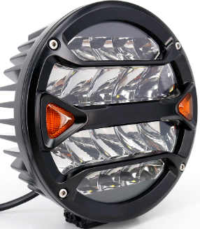 FARO IR100 REDONDO 7" BLANCO CON GIROS AMBAR 90 WATTS - 18 CHIP LED OSRAM OSLON - 12V/24V