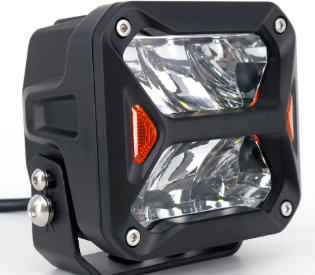 FARO IR100 CUADRADO 4'' COLOR BLANCO CON GIROS AMBAR - 60 WATTS - 6 CHIP OSRAM P9 - 12V/24V