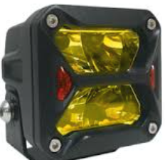 FARO IR100 CUADRADO 3'' COLOR BLANCO CON GIROS AMBAR - 20 WATTS - 4 CHIP OSRAM P8 - 12V/24V