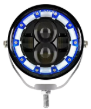 FARO LUZ LED BLANCA ESTABLE CON OJO DE ANGEL DAYTIME RUNNING AZUL Y GIROS AMBAR 9V-36V 1 LED - 40 WATTS  MEDIDAS 3.5 "