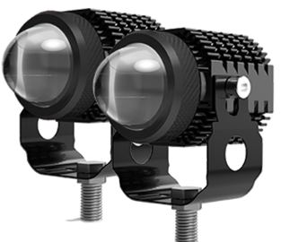FAROS LUZ LED BLANCA Y AMBAR CON FUNCIONES ESTABLE Y FLASH INDIVIDUALES Y COMBINADAS 9V-36V 1 LED - 40 WATTS - JUEGO DE 2 UNIDADES MEDIDAS 75*56*36 (mm)