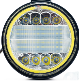 FARO CIRCULAR 36 WATTS (8 LED * 3 WATTS + DISPLAY 3030 SMD) COLOR BLANCO CON OJO DE ANGEL 12V / 24V - haz de luz spot -