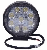 FARO CIRULAR 27 WATTS (9 LED * 3 WATTS) COLOR BLANCO 12V / 24V - haz de luz spot -
