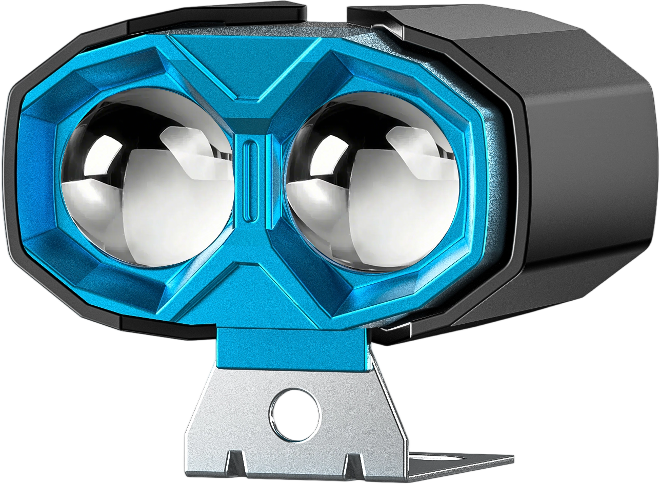 FAROS JUEGO DE FARO DE 2 LUPAS AMBAR/BLANCO CON TECLA AC/DC 8-80V 20W  2400LM 6500K