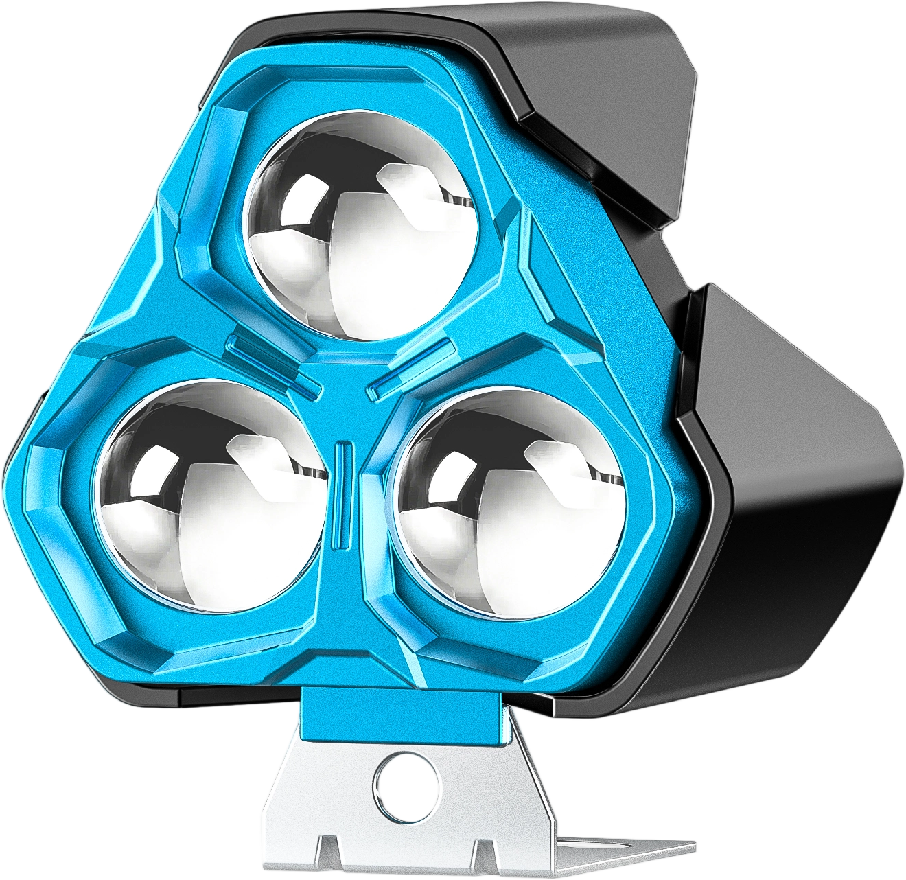 FAROS JUEGO DE FARO DE 3 LUPAS AMBAR/BLANCO CON TECLA AC/DC 8-80V 30W 3200LM 6500K