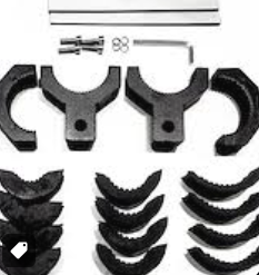 SOPORTE JUEGO DE SOPORTES PARA FAROS LED (USO IDEAL MOTO, QUADS Y UTV) CON 4 ADAPTADORES PARA REGULAR EL TAMAÑO DEL ENGANCHE 10MM