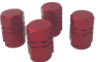 JUEGO DE TAPITAS DE VALVULA DEPORTIVA METALIZADA 4 PCS ROJO UNIVERSAl