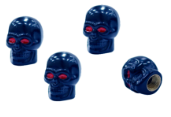 JUEGO DE TAPITAS DE VALVULA CALAVERA METALIZADA 4 PCS AZUL UNIVERSAL