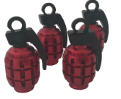 JUEGO DE TAPITAS DE VALVULA GRANADA METALIZADA 4 PCS ROJO UNIVERSAL