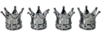 SET X 4 PCS CORONA REY PLATEADAS