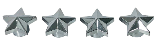 SET X 4 PCS ESTRELLA PLATEADAS