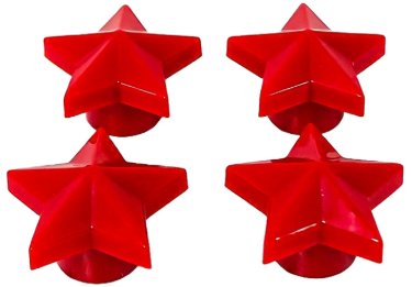SET X 4 PCS ESTRELLA ROJAS